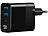 revolt 30 W 3-Port-USB-Netzteil, USB-C & 2x Typ A, Display, PD Power Delivery revolt USB-Wandnetzteile mit USB-A und USB-C, PD und QC