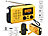Solarradio: infactory Solar- und Dynamo-Koffer-Radio, LED-Licht, SOS, Powerbank, LCD-Display