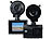 NavGear 4K-UHD-Dashcam mit 2K-Heckkamera, GPS, WDR, WLAN & App, Sony-Sensor NavGear WLAN-GPS-Dashcams mit Rückfahrkamera und App