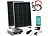 revolt Solaranlage für die Steckdose: WLAN-Wechselrichter, 2x 150W-Solarpanel revolt Solaranlagen-Set: Mikro-Inverter mit MPPT-Regler und Solarpanel