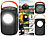 Powerbank für Smartphone: revolt Powerbank 60.000 mAh, 2x USB-C mit PD 65 W, 4x USB-A, LED-Licht, Griff