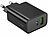 revolt USB- & Notebook-Netzteil mit USB-C PD und USB-A QC, bis 30 W, schwarz revolt Mini-Netzteile, Multiport, USB-A & USB-C, 230V