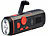 infactory Dynamo-FM-Radio und Taschenlampe mit 120-dB-Sirene, USB-Ladefunktion infactory Solar- & Kurbel-Radios