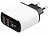 revolt 2-Port-USB-Netzteil mit 2x USB-A, Quick Charge und Display, 18W, weiß revolt USB-Netzteile für Steckdose