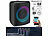 auvisio Mobile Outdoor-PA-Partyanlage & -Bluetooth-Boombox, Lichteffekte, 140W auvisio Mobile Outdoor-Party-Audioanlagen mit Karaoke-Funktion und Akku