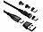 Callstel USB-C/A-Daten- & Ladekabel, USB-C- & Lightning-Magnet-Stecker, 100W PD Callstel Magnetische 360°-USB-C/A-Daten- und Ladekabel