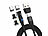 Callstel 4er-Set USB-C/A-Daten- & Ladekabel, USB-C- & Lightning-Magnet-Stecker Callstel