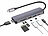 Callstel 6in1-Dockingstation, 4K HDMI, USB-C, PD bis 100 W, 2x USB-A 3.2/2.0 Callstel 6in1-USB-C-Hubs mit PD