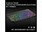 GeneralKeys Kompakte Multi-Device-Akku-Funktastatur Bluetooth, LED 7 Color ,QWERTZ GeneralKeys Ultraflache, beleuchtete Funk- & Bluetooth Tastatur