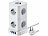 revolt 13in1-Steckdosen-Turm, 9 Steckdosen, 3x USB-A, USB-C, PD 20 W, weiß revolt Steckdosen-Türme mit USB-A und USB-C mit Power Delivery