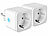 revolt 2er-Set Smarte Energiemess-Stecker f. Powerstation HSG-2048, WLAN, App revolt 2in1-Hochleistungsakkus & Solar-Konverter mit WLAN & App