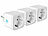 revolt 3er-Set Smarte Energiemess-Stecker f. Powerstation HSG-2048, WLAN, App revolt