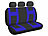 Lescars 2er-Set 9-tlg. Autositzbezüge-Sets, für 5-Sitzer, blau Lescars Universal Auto Sitzbezüge