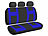 Lescars 2er-Set 9-tlg. Autositzbezüge-Sets, für 5-Sitzer, blau Lescars Universal Auto Sitzbezüge