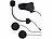NavGear Motorrad-Kommunikations-System für bis zu 2 Personen, Bluetooth NavGear Intercom-Headsets mit Bluetooth & integriertem FM-Radio, für Motorradhelm