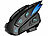 NavGear 2er-Set Motorrad-Kommunikations-Systeme für bis zu 8 Personen NavGear Intercom-Headsets mit Bluetooth & integriertem FM-Radio, für Motorradhelm
