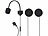 NavGear 4er-Set Motorrad-Kommunikations-Systeme für bis zu 8 Personen NavGear Intercom-Headsets mit Bluetooth & integriertem FM-Radio, für Motorradhelm