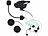 NavGear 2er-Set Motorrad-Kommunikations-Systeme für bis zu 8 Personen NavGear Intercom-Headsets mit Bluetooth & integriertem FM-Radio, für Motorradhelm
