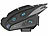 NavGear 2er-Set Motorrad-Kommunikations-Systeme für bis zu 8 Personen NavGear Intercom-Headsets mit Bluetooth & integriertem FM-Radio, für Motorradhelm