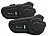 NavGear 2er-Set Motorrad-Intercom-Systeme für bis zu 2 Personen, 800 m NavGear Intercom-Headsets mit Bluetooth & integriertem FM-Radio, für Motorradhelm