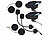 NavGear 2er-Set Motorrad-Kommunikations-Systeme für bis zu 8 Personen NavGear Intercom-Headsets mit Bluetooth & integriertem FM-Radio, für Motorradhelm