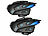 NavGear 2er-Set Motorrad-Kommunikations-Systeme für bis zu 8 Personen NavGear Intercom-Headsets mit Bluetooth & integriertem FM-Radio, für Motorradhelm