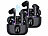 auvisio 2er-Set Kabellose In-Ear-Kopfhörer mit Ladecase, schwarz auvisio Kabelloses In-Ear-Stereo-Headsets mit Bluetooth und Lade-Etuis