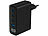 revolt 4-Port-USB-Netzteil, LED-Display, 3x USB-C PD 100W, USB-A QC 30W, GaN revolt USB-Wandnetzteile mit USB-A und USB-C, PD und QC