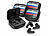 auvisio 4er-Set Kabellose In-Ear-Kopfhörer mit Touchscreen-Ladecase & ANC auvisio Kabellose In-Ear-Kopfhörer mit Noise Cancelling und Touch-Farbdisplay-Ladecases 