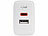revolt Kompaktes 2-Port-USB-Netzteil, USB-C PD 65 W, USB-A QC 18 W, GaN revolt USB-Wandnetzteile mit USB-A und USB-C, PD und QC