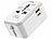 revolt Universal-Reiseadapter, USB-C PD 20 W, QC 18 W, für US/EU/UK/AUS revolt Reiseadapter mit USB-C Power Delivery & USB-A Quick Charge, für Stecker & Steckdosen Typ A, I, C, G