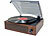 auvisio Schallplattenspieler mit Stereo-Lautsprecher und Bluetooth, 12 Watt auvisio Schallplattenspieler mit Bluetooth 