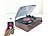 auvisio Schallplattenspieler mit Stereo-Lautsprecher und Bluetooth, 12 Watt auvisio Schallplattenspieler mit Bluetooth 
