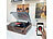 auvisio Schallplattenspieler & -Digitalisierer, Stereo-Lautsprecher, Bluetooth auvisio Schallplattenspieler und -Digitalisierer, mit Bluetooth und Mediaplayer
