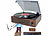 auvisio Schallplattenspieler & -Digitalisierer, Stereo-Lautsprecher, Bluetooth auvisio Schallplattenspieler und -Digitalisierer, mit Bluetooth und Mediaplayer