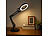 Lunartec 2er-Set LED-Lupenleuchte, 10-fach, CCT, 500 lm, Tischklemme/Standfuß Lunartec LED-Lupenleuchten