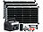 revolt Tragbare Powerstation & Solargenerator 512 Wh, USV, App, 3x 60-W-Panel revolt 2in1-Solar-Generator & Powerbank mit Notstrom-Funktion und externer Solarzelle