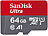SanDisk Ultra microSDXC (SDSQUAB-064G-GN6MA), 64 GB, 140 MB/s, U1 / A1 SanDisk microSD-Speicherkarten UHS U1