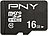 PNY Performance Plus microSD, mit 16 GB und SD-Adapter, Class 10 PNY microSD-Speicherkarten