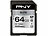 PNY Elite SD-Karte, mit 64 GB, lesen bis zu 100 MB/s, U1 PNY
