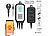 Steckdosen-Thermostat für 2 Heiz- & Klimageräte 230V Volt Infrarot Heizmatte: revolt WLAN-Steckdosen-Thermostat für 2 Geräte, Sensor, App, Sprachsteuerung