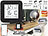 Luminea Home Control 2er-Set lernfähige IR-Fernbedienungen, Temperatur/Luftfeuchte, App Luminea Home Control WLAN-Universal-Fernbedienungen mit Display, App, Thermo- und Hygrometer