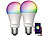 Luminea Home Control 2er-Set WLAN-LED-Lampe, E27, RGB-CCT, 11W (ersetzt 120W), 1.055lm, App Luminea Home Control WLAN-LED-Lampen E27 RGBW