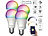RGBW-LED-Lampen: Luminea Home Control 4er-Set WLAN-LED-Lampen, E27, RGB-CCT, 11W(ersetzt 120W), 1.055lm, App