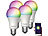 Luminea Home Control 4er-Set WLAN-LED-Lampen, E27, RGB-CCT, 14W(ersetzt 150W), 1.520lm, App Luminea Home Control