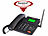 simvalley communications 4G-Tischtelefon, Hotspot-Funktion, WLAN, Akku, ohne Vertrag & SIM-Lock simvalley communications 4G-Tischtelefone mit Hotspot, SOS-Taste und Radio