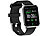 newgen medicals 2er-Set ELESION-kompatible Smartwatches, Bluetooth 5, Metallgehäuse newgen medicals Fitness-Smartwatches, ELESION-kompatibel, Bluetooth & App