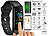 newgen medicals ELESION-kompatibles Fitness-Armband, Farbdisplay, Bluetooth, App, IP68 newgen medicals Fitness-Armbänder mit Puls-/Blutdruck-/Körpertemperatur-Anzeige und Smart-Home-Steuerung