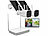 VisorTech 2K-Festplatten-Überwachungsrekorder + 2 Solar-Akku-Kameras, HDMI, App VisorTech Funk-Überwachungsrekorder mit Solar-Akku-Kameras und App 