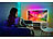Luminea Home Control TV-Hintergrundbeleuchtung mit Kamera, RGB-IC-LEDs, WLAN, App, 55–65" Luminea Home Control TV-LED-Hintergrundbeleuchtung mit Kamera